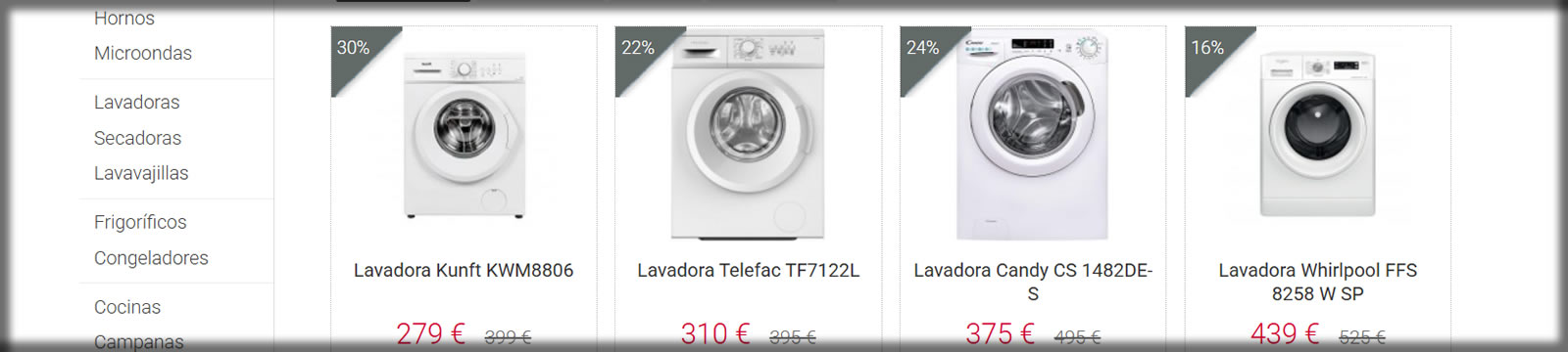 tienda de electrodomésticos con tara