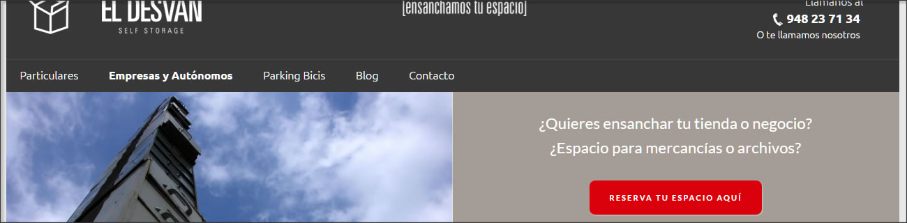 Web de alquiler de trasteros