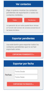 Opciones para la exportación y visualización