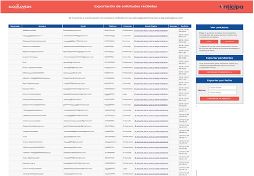 Sistema para capturar formularios de varias webs