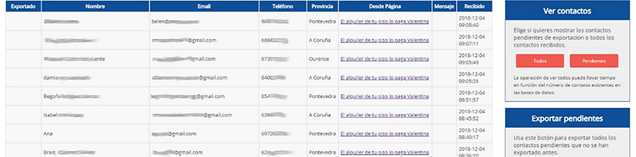 Sistema para capturar formularios de varias webs