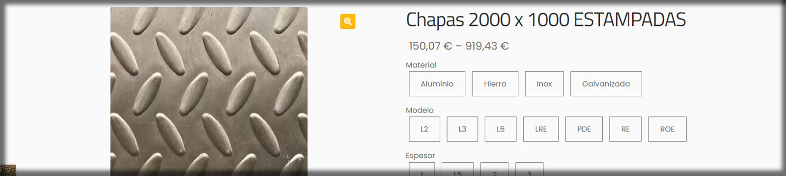 Tienda chapas de metal